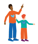 Eddee illustratie Zorgverlener en kind